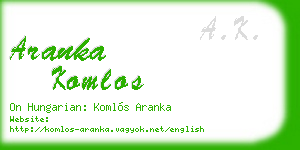 aranka komlos business card