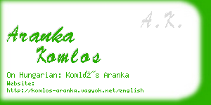 aranka komlos business card